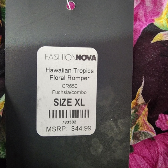 Fashion nova floral long sleeve chiffon romper size xl - Picture 4 of 5